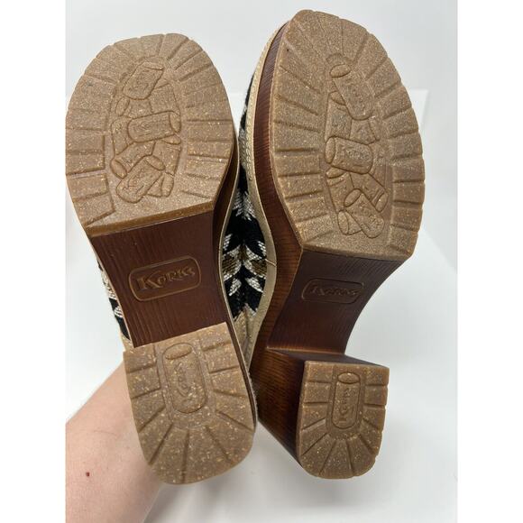 Korks Kork Ease Lori Slip On Fabric Aztec Clog Mule Block Heel Platform Shoes 7 - Picture 7 of 8